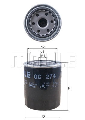 Alyvos filtras MAHLE OC 274