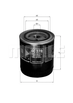Alyvos filtras MAHLE OC 278