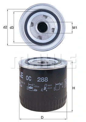 Alyvos filtras MAHLE OC 288