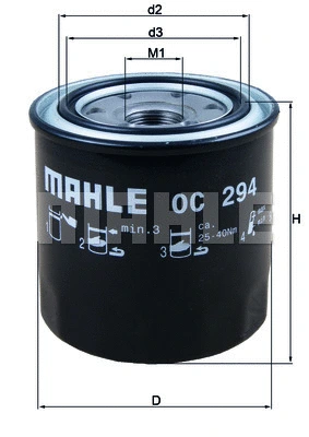 Alyvos filtras MAHLE OC 294