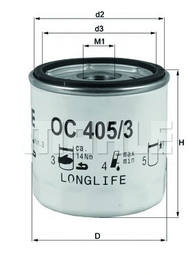 Alyvos filtras MAHLE OC 405/3