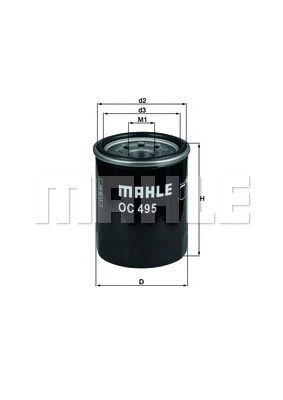 Alyvos filtras MAHLE OC 495