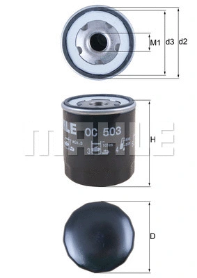 Alyvos filtras MAHLE OC 503