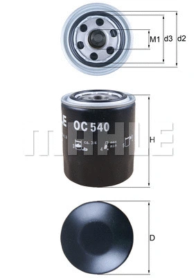 Alyvos filtras MAHLE OC 540