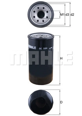 Alyvos filtras MAHLE OC 584