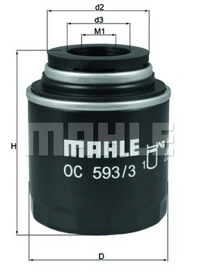 Alyvos filtras MAHLE OC 593/3