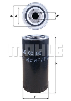 Alyvos filtras MAHLE OC 60