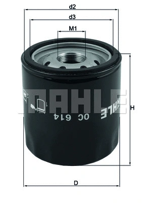 Alyvos filtras MAHLE OC 614