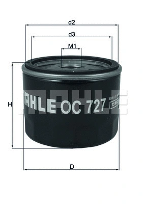 Alyvos filtras MAHLE OC 727