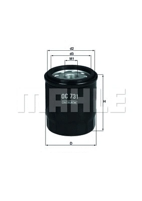 Alyvos filtras MAHLE OC 731