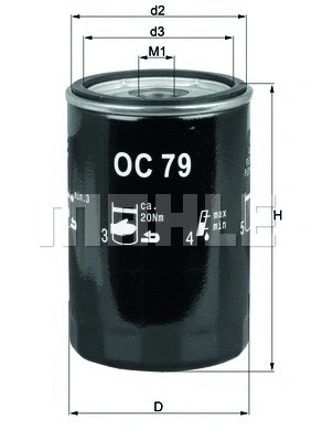 Alyvos filtras MAHLE OC 79