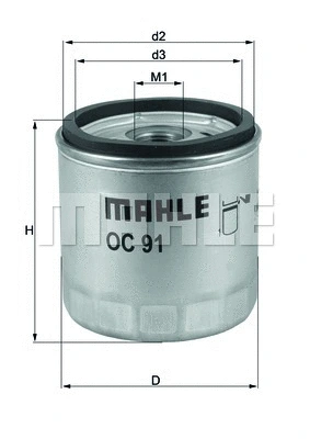 Alyvos filtras MAHLE OC 91D