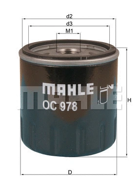 Alyvos filtras MAHLE OC 978