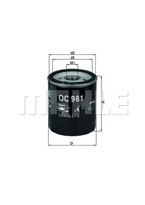 Alyvos filtras MAHLE OC 981