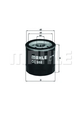 Alyvos filtras MAHLE OC 988