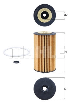Alyvos filtras MAHLE OX 1058D