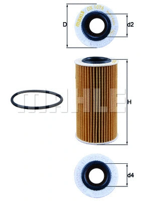Alyvos filtras MAHLE OX 1076D