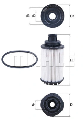Alyvos filtras MAHLE OX 1137D
