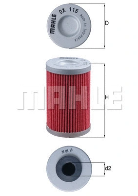 Alyvos filtras MAHLE OX 115
