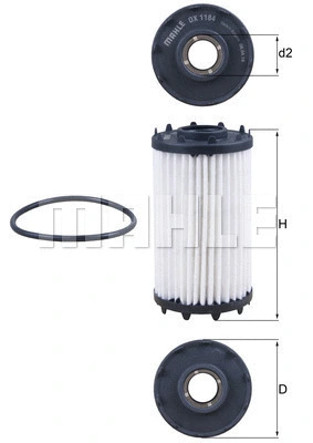 Alyvos filtras MAHLE OX 1184D