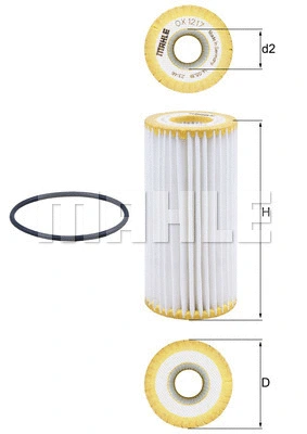 Alyvos filtras MAHLE OX 1217D
