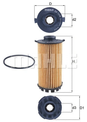 Alyvos filtras MAHLE OX 1218D