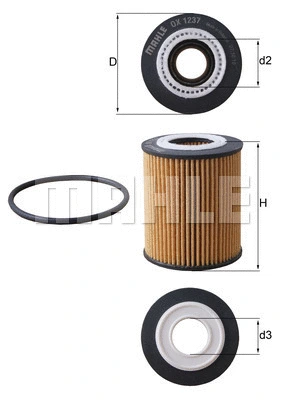 Alyvos filtras MAHLE OX 1237D