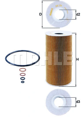 Alyvos filtras MAHLE OX 126D