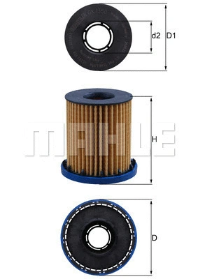 Alyvos filtras MAHLE OX 1350