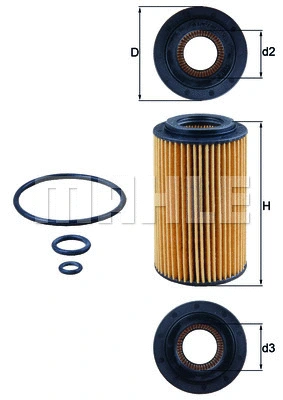 Alyvos filtras MAHLE OX 153/7D1