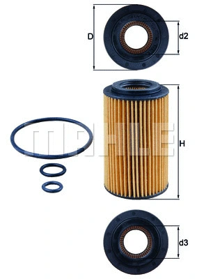 Alyvos filtras MAHLE OX 153/7D2