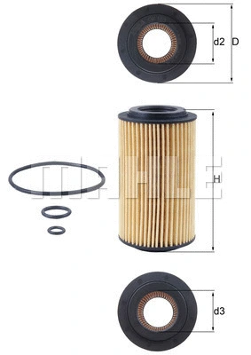 Alyvos filtras MAHLE OX 153D3