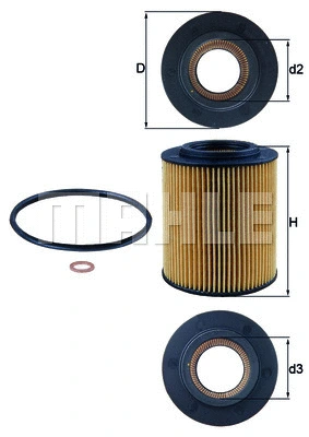 Alyvos filtras MAHLE OX 154/1D