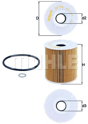 Alyvos filtras MAHLE OX 156D
