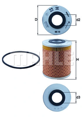 Alyvos filtras MAHLE OX 15D
