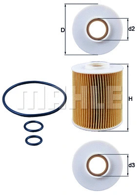 Alyvos filtras MAHLE OX 163/4D