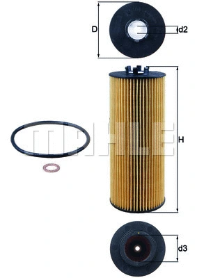 Alyvos filtras MAHLE OX 164D