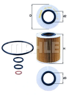 Alyvos filtras MAHLE OX 166/1D