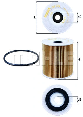 Alyvos filtras MAHLE OX 175D