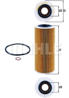 Alyvos filtras MAHLE OX 177/3D