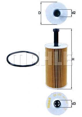 Alyvos filtras MAHLE OX 193D