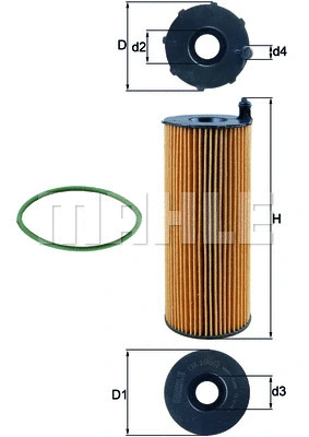 Alyvos filtras MAHLE OX 196/3D