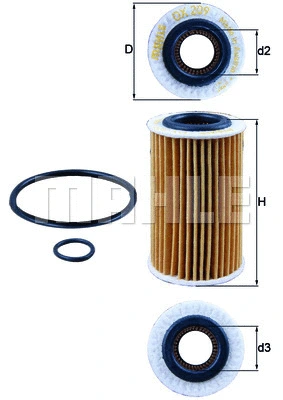 Alyvos filtras MAHLE OX 209D