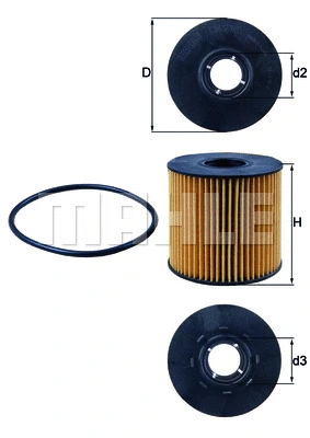 Alyvos filtras MAHLE OX 210D