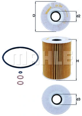 Alyvos filtras MAHLE OX 254D3