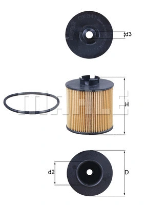 Alyvos filtras MAHLE OX 341D