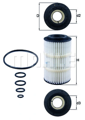 Alyvos filtras MAHLE OX 345/7D