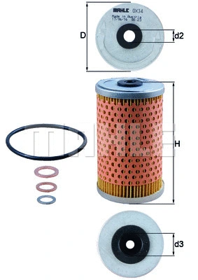 Alyvos filtras MAHLE OX 34D