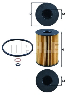 Alyvos filtras MAHLE OX 353/7D