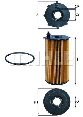 Alyvos filtras MAHLE OX 354D